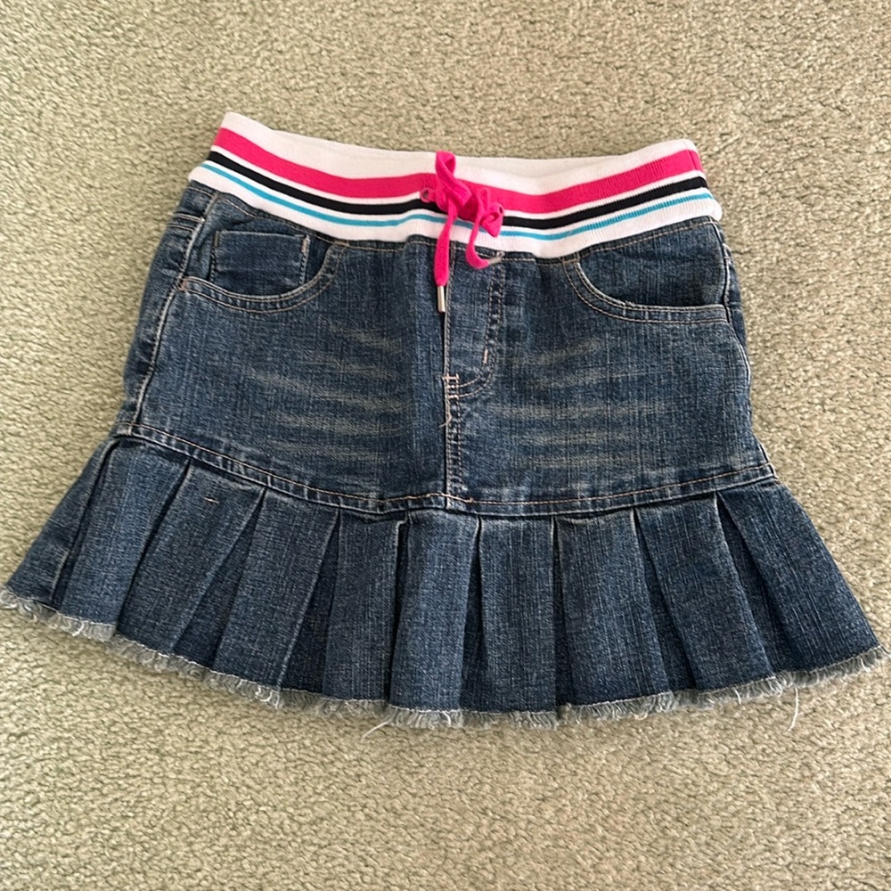 Vintage Girls Kids Denim Skirt Skort size 7/8